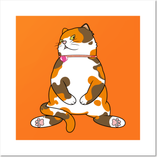 Fat Calico Cat Posters and Art